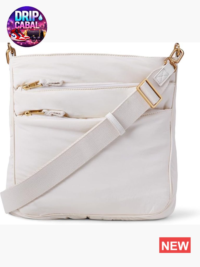Slim Nylon Crossbody Bag With Zipper Pockets